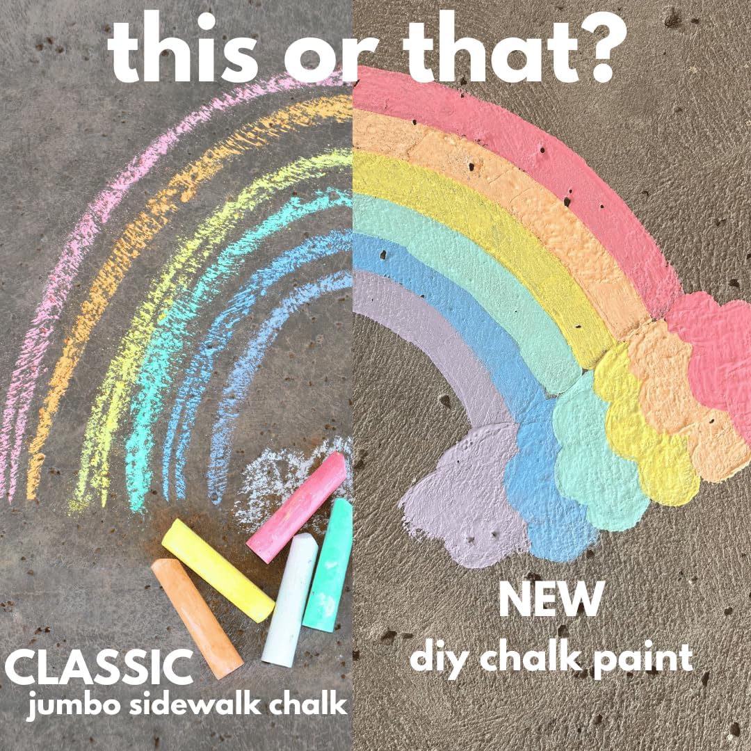 DIY Sidewalk Chalk Paint 6pk Kit - Non-Toxic, Washable Powdered Chalks - Simply Mix in Water and Use a Paintbrush to Create Colorful Artwork on the Sidewalk or Chalkboard, For Kids Ages 5+