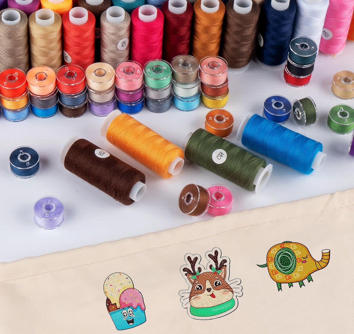 72Pcs 36 Colors with 36 Same Color Prewound Bobbins, 650 Yard Sewing Threads for Sewing Machine, Sewing Threads for Sewing Machine &Hand Emergency and Travel, DIY and Home(102Pcs)