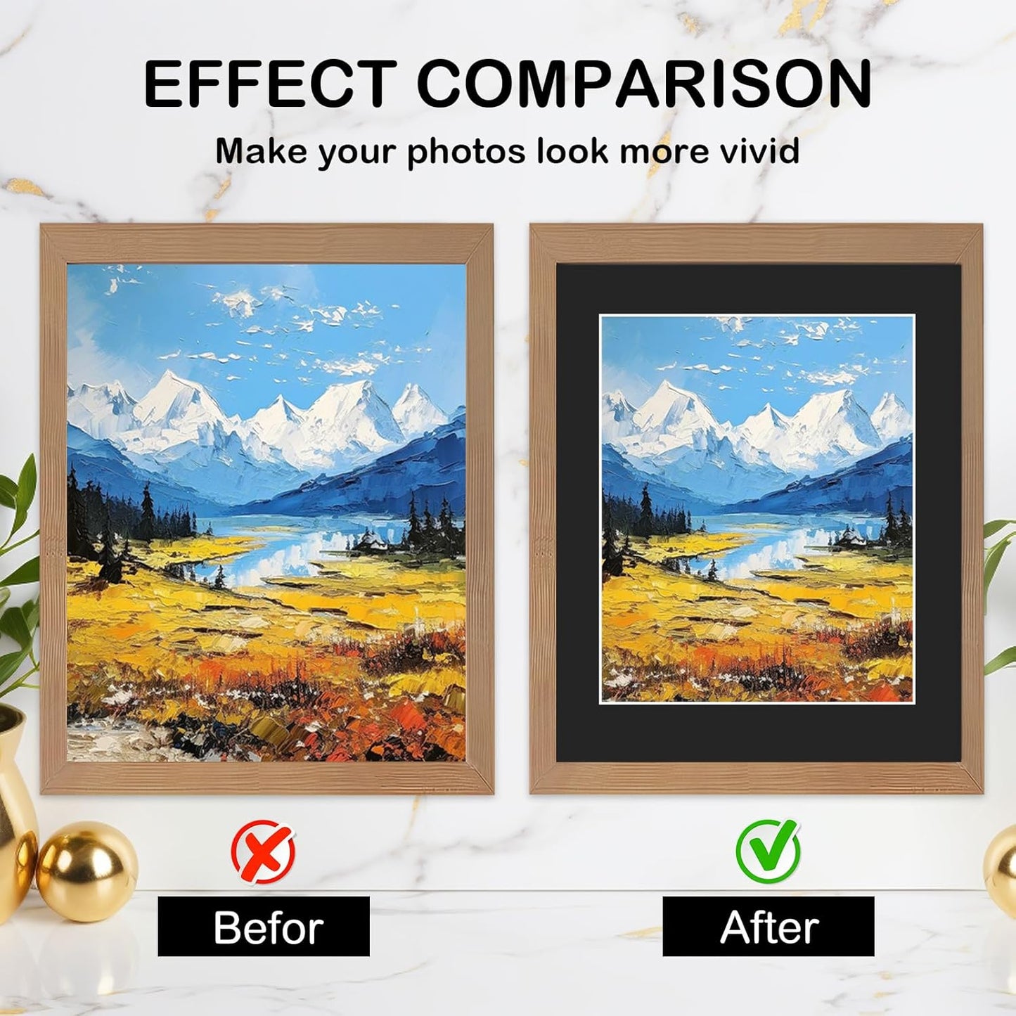 Prudiut 15 Pack 11x14 Black Picture Mats, Frame Mattes for 8 x10 Pictures Display Photo Frame Mat Core Bevel Cut Mat Board Show Kit for Photos, Prints, Artworks