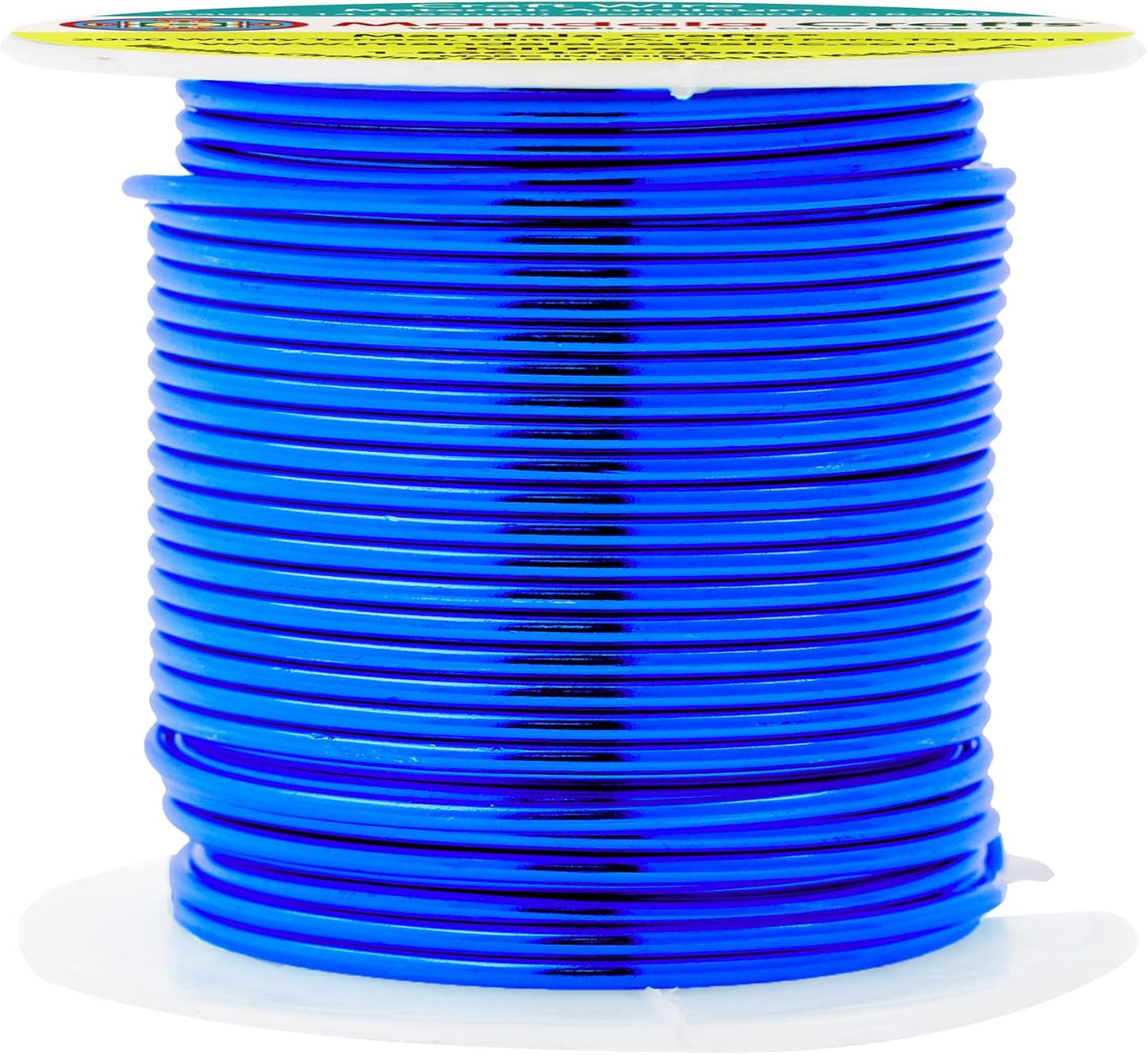 Mandala Crafts 14 Gauge Anodized Aluminum Craft Wire for Jewelry Making - 60 FT Colored Flexible True Blue Wire - Bendable for Bonsai Armature Crafting Sculpting