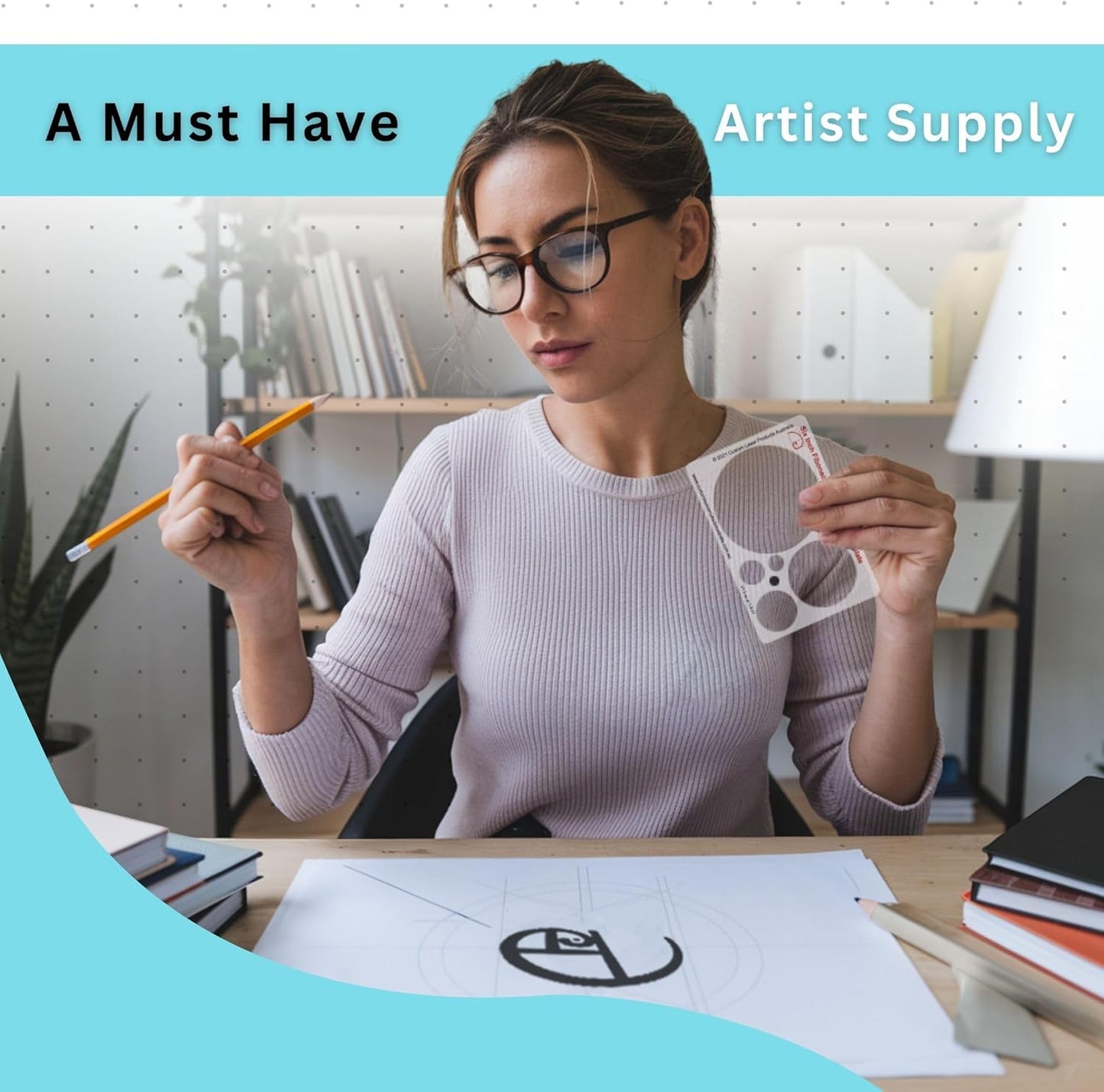 Fibonacci Template Set - Set of Stencil Templates for Drawing: 6" Circle, 6" Star, 5" Square Fibonacci-Inspired Set of Templates for Drawing Tool for Artists