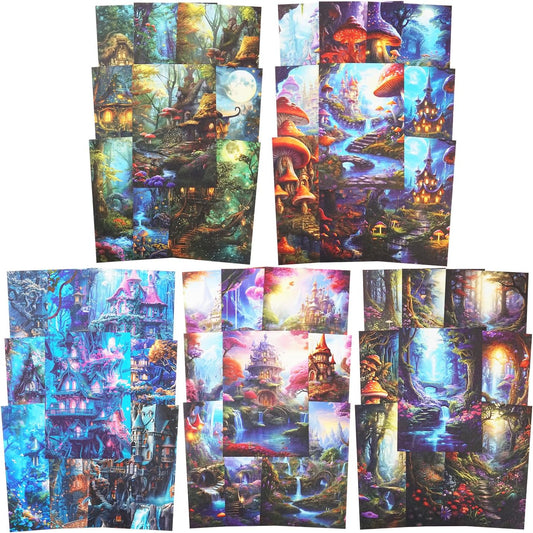 Fantasy Territory Scrapbook Paper Set, 150 PCS Mystical Ephemera Pack for Junk Journaling, Scrapbooking, Crafting, DIY Projects, Diaries, and Art Supplies