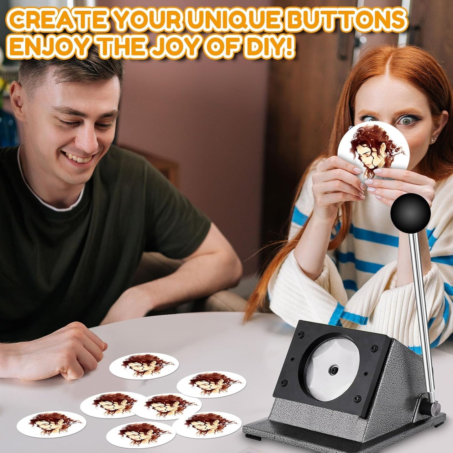 1.73"/44mm Button Paper Cutter 2.13"/54mm Circle Cutter Paper Puncher Precise Graphic Punch Die Cutter Cuts for Making 1.73-inch/44mm Buttons