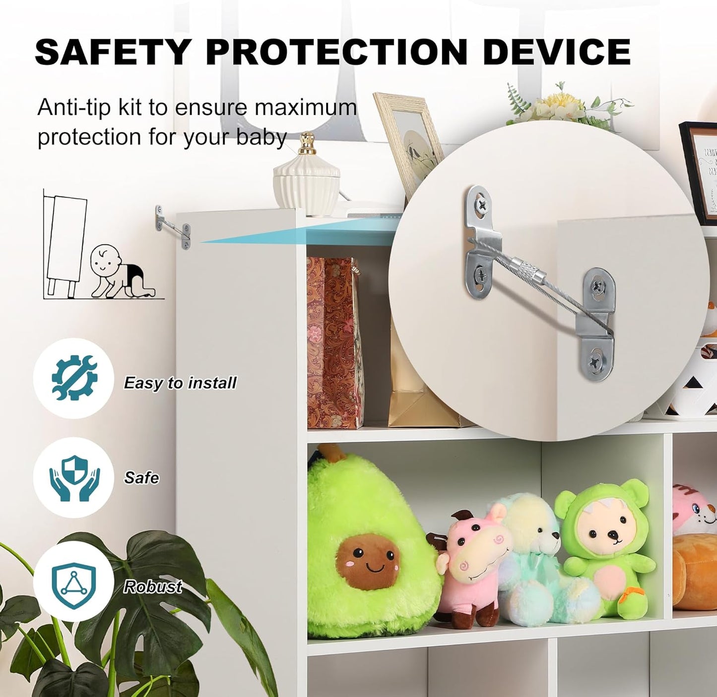 Grepatio 3 Tier 8 Cube Bookshelf, Toy Shelf Storage Organizer Bookcase with Open Shelf, Wood Cube Shelves for Kids Toy, Playroom, Book, Bedroom, Living Room (White)