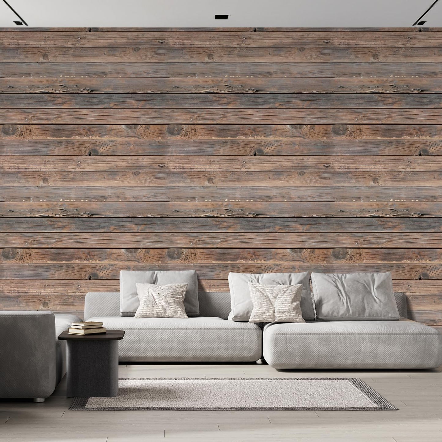 wall26 Wall Sticker/Wall Mural Horizontal Brown Vintage and Retro Wood Textured, Not Peel and Stick, Non-Woven Wallpaper Decorative for Bedroom, Living Room, Office - 100x144 inches