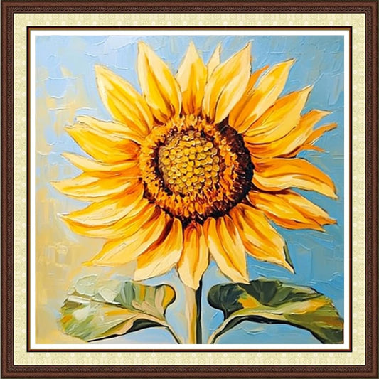 Findvoor Counted Cross Stitch Kits for Adults Full Range of Cross Stitching Embroidery Unprinted Pattern for Beginners, 11CT Needlepoint Kit Patterns Embroidery Kits-Magical Sunflower 18x18 inch
