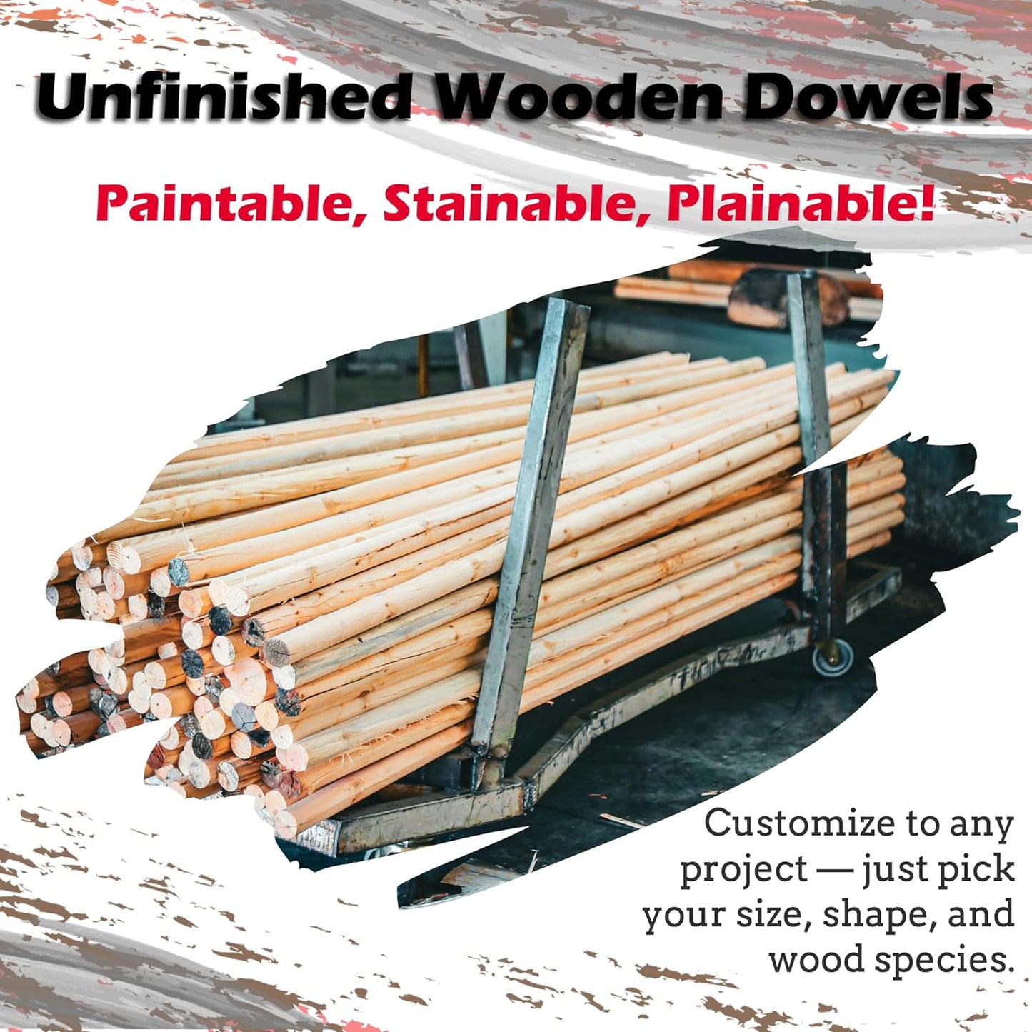 Hardwood Square Dowels (3/4" x 36", Pack of 9) | Variety of Diameters & Wood Species | Unfinished Wooden Dowel Rods for Crafts & DIY Home Projects | Curtain Rod, Macrame Supplies, Moulding, Flagpole