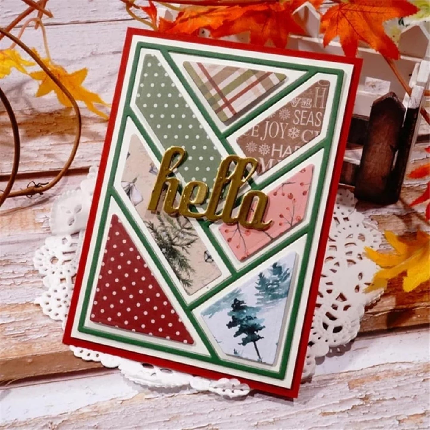 Mvchifay Cutting Dies for Card Making Metal Die-Cuts Scrapbooking Tool Hollow Frame DIY Craft Punch Template Embossing for Paper Album Decor (Rectangle Grid-14x10cm)