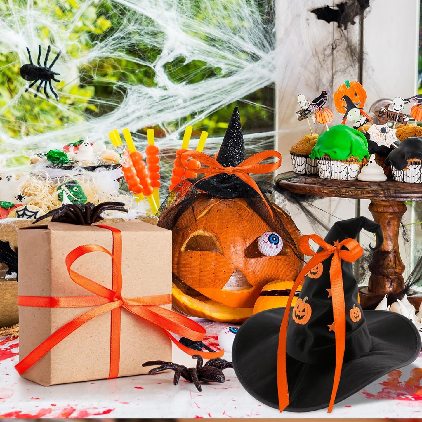 Orange Ribbon 3/8 Inch 120 Yards Thin Ribbons Halloween Satin Ribbon for Fall Decor Hair Bows Sewing DIY Crafts Balloon String Gift Wrapping