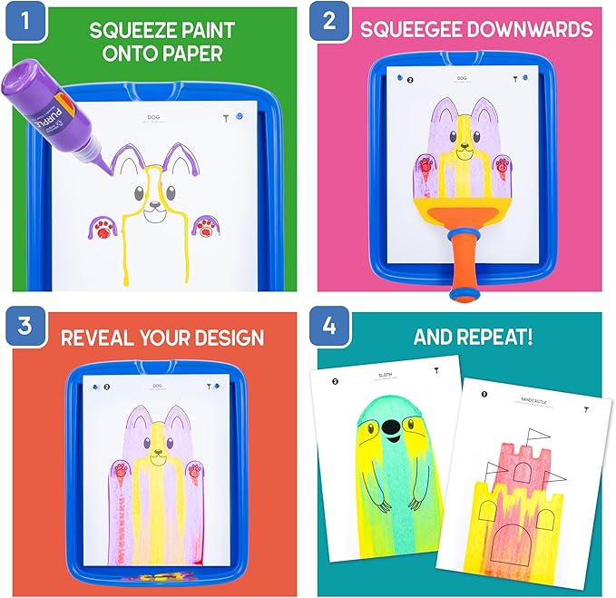 Educational Insights Squeegee Art Kit - Painting Kit for Kids, Children's Painting Kits, Screen Free Activites & DIY Projects, Mess-Free Art Kits for Kids, Boys & Girls Ages 5+