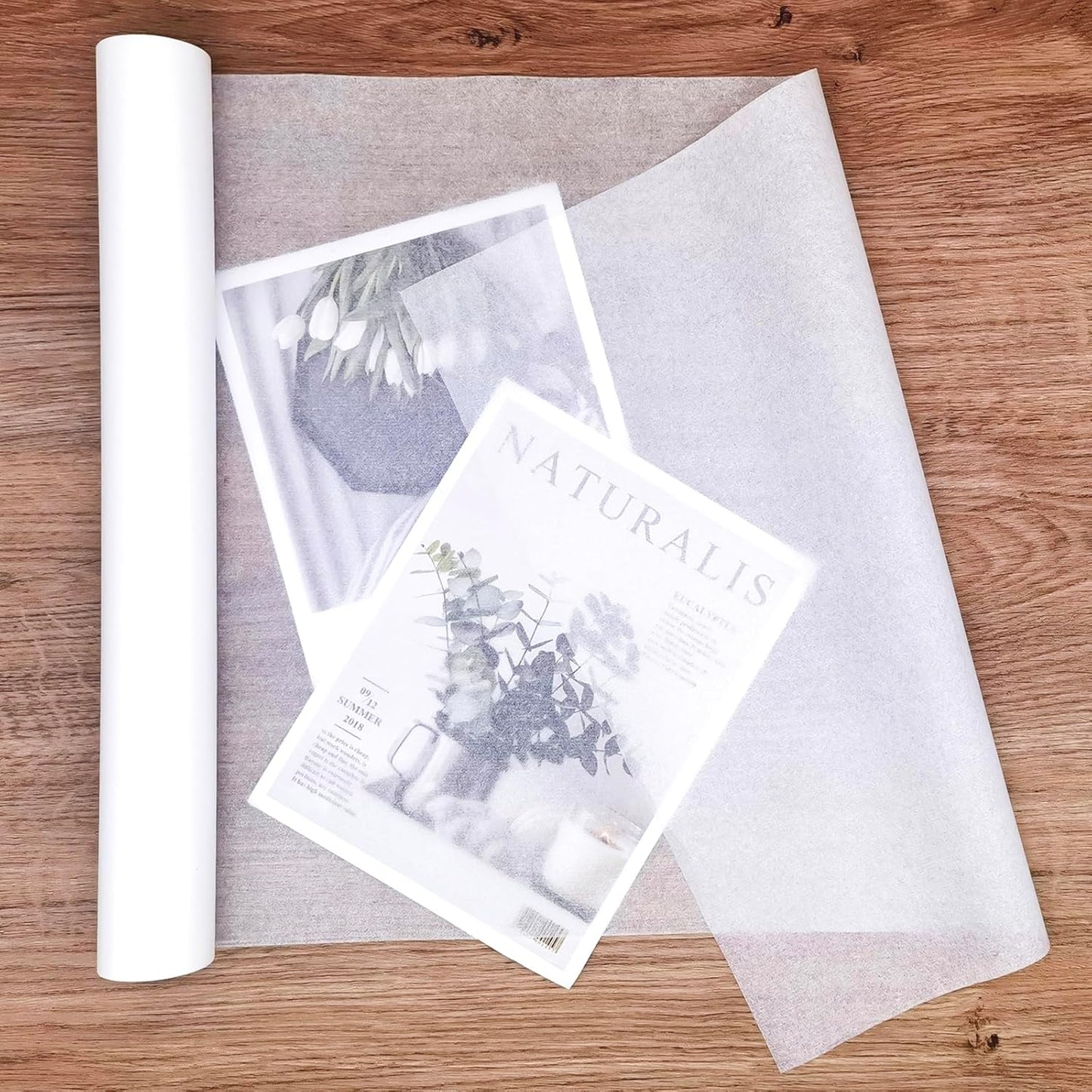 MLNSUNNY 13.8"x787" Artist Teabag Roll Paper - Wet Strength Tissue for DIY Decor, Tracing, Collage, Bookbinding & Repair, Cyanotype, Lanterns Craft