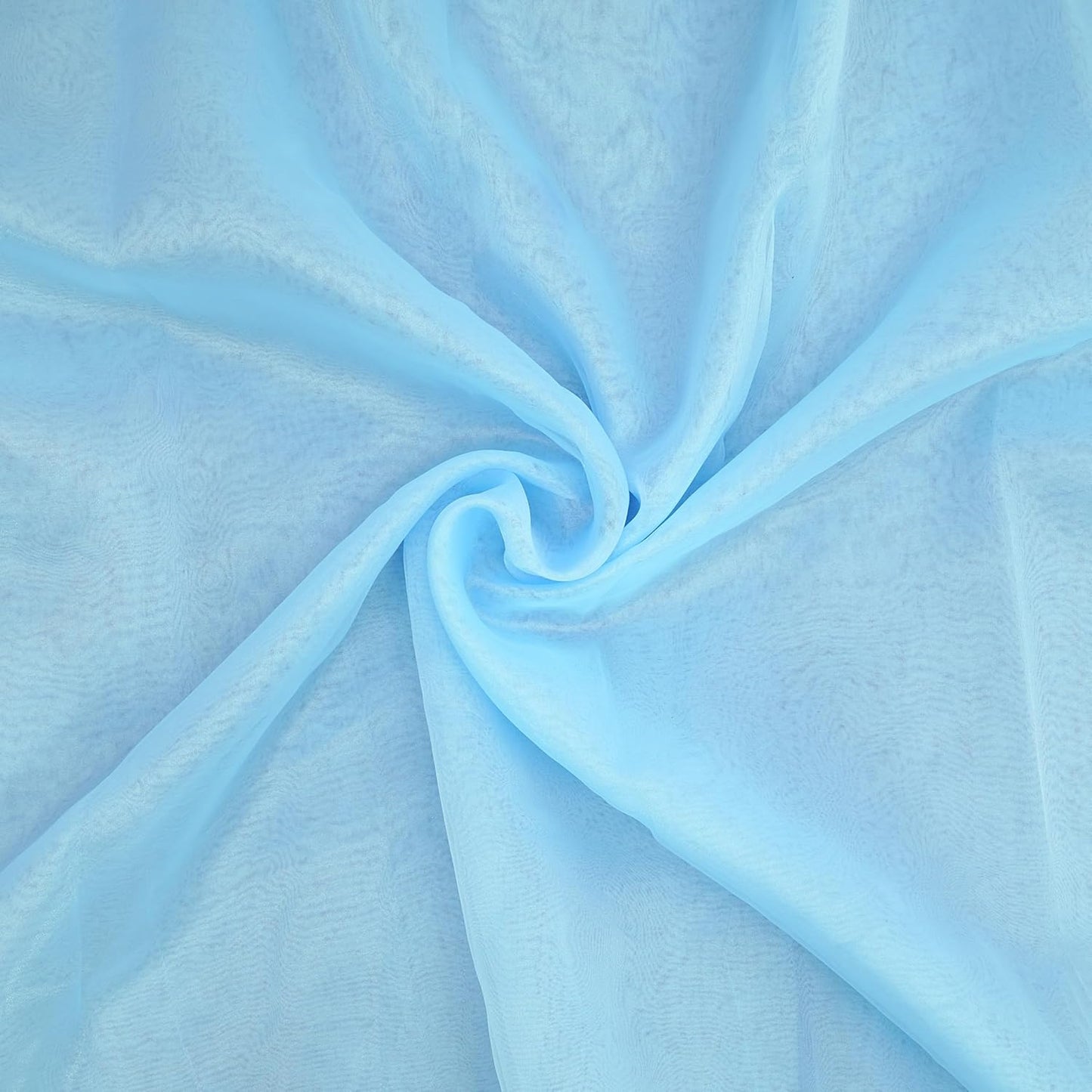 Organza Fabric 10 Yard Bridal Solid Sheer Bolt for Home Décor, Table Décor, Bridal, Fashion, Crafts, Decorations Silky Shiny Organza 44" - (10 Yard, Baby Blue)