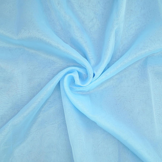 Organza Fabric 10 Yard Bridal Solid Sheer Bolt for Home Décor, Table Décor, Bridal, Fashion, Crafts, Decorations Silky Shiny Organza 44" - (10 Yard, Baby Blue)
