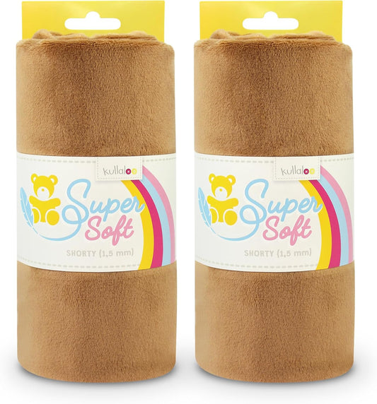 kullaloo Plush Fabric | Solid Brown Minky Fabric for Sewing (Pack of 2) | Super Soft Cuddle Material | 39.5x29.5 | Plushies, Baby Blankets, Pillows, Dog Beds, Cat Beds, Baby Accessories, Apparel