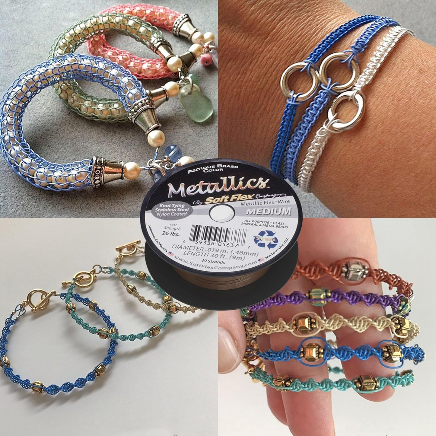 Soft Flex 49 Strand Beading Wire - Medium 0.19 Diameter - 30 Feet Nylon Design Wire