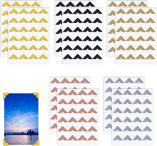 240 Pieces Photo Corners Self Adhesive Photo Corner Stickers, Picture Mounting Corners Acid Free Photo Corner for DIY Scrapbook, Album, Picture Frames, Journal Supplies (Multicolor)