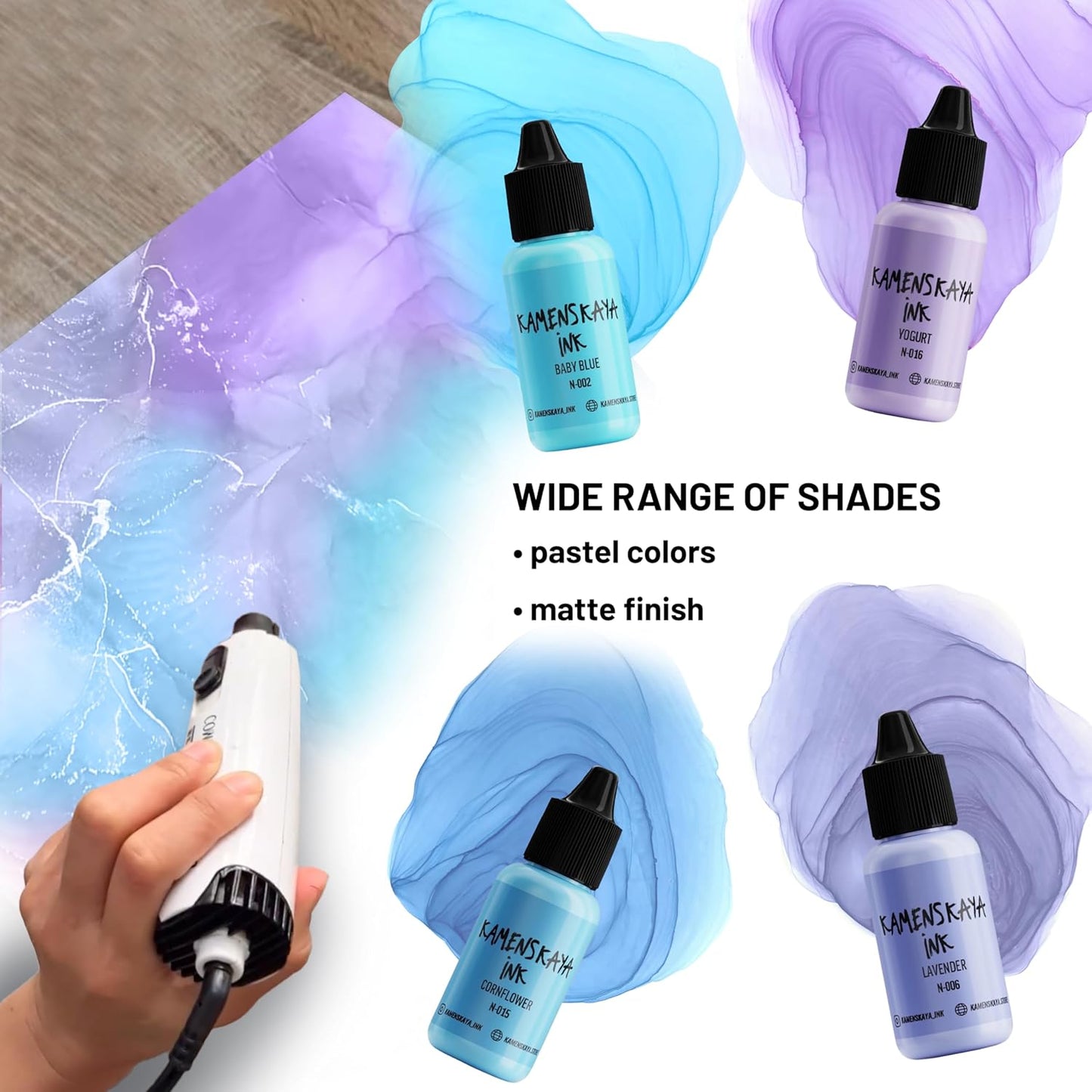 Alcohol Ink Set - 34 Color Variations - Set #19-4 Alcohol Inks x 0.51 fl oz (15 ml)