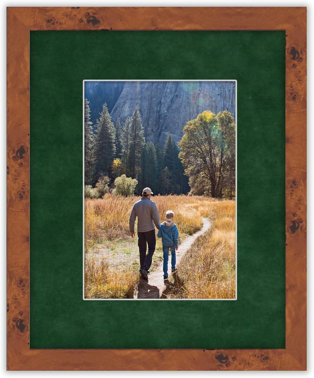 Pack of 25 Acid Free 11x14 Mats Bevel Cut for 8.5x11 Photos - Green Suede Precut Matboards For Pictures, Photos, Framing - 4-ply Thickness