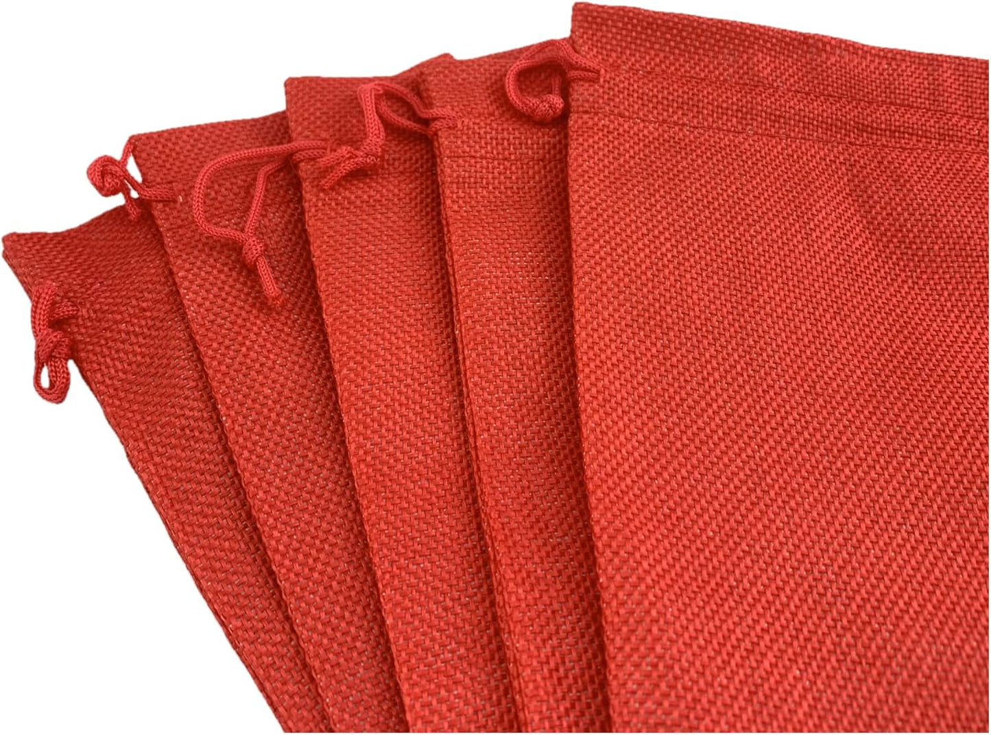 Palmhomee Pack of 25 Burlap Gift Bags with Drawstring Linen Jewelry Pouches Wedding Hessian Jute Bags for Birthday and Treat Pouches Party Wedding Favors Gift (6x8 Inch, Red)