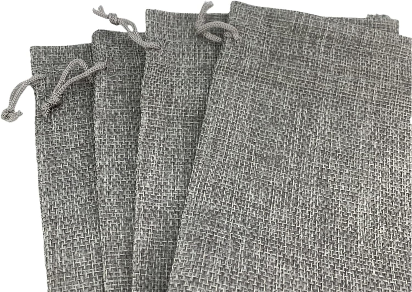 Palmhomee Pack of 25 Burlap Gift Bags with Drawstring Linen Pouches (6x8 Inch, Gray) for Wedding, Birthday, Party, Bridal Shower, Christmas