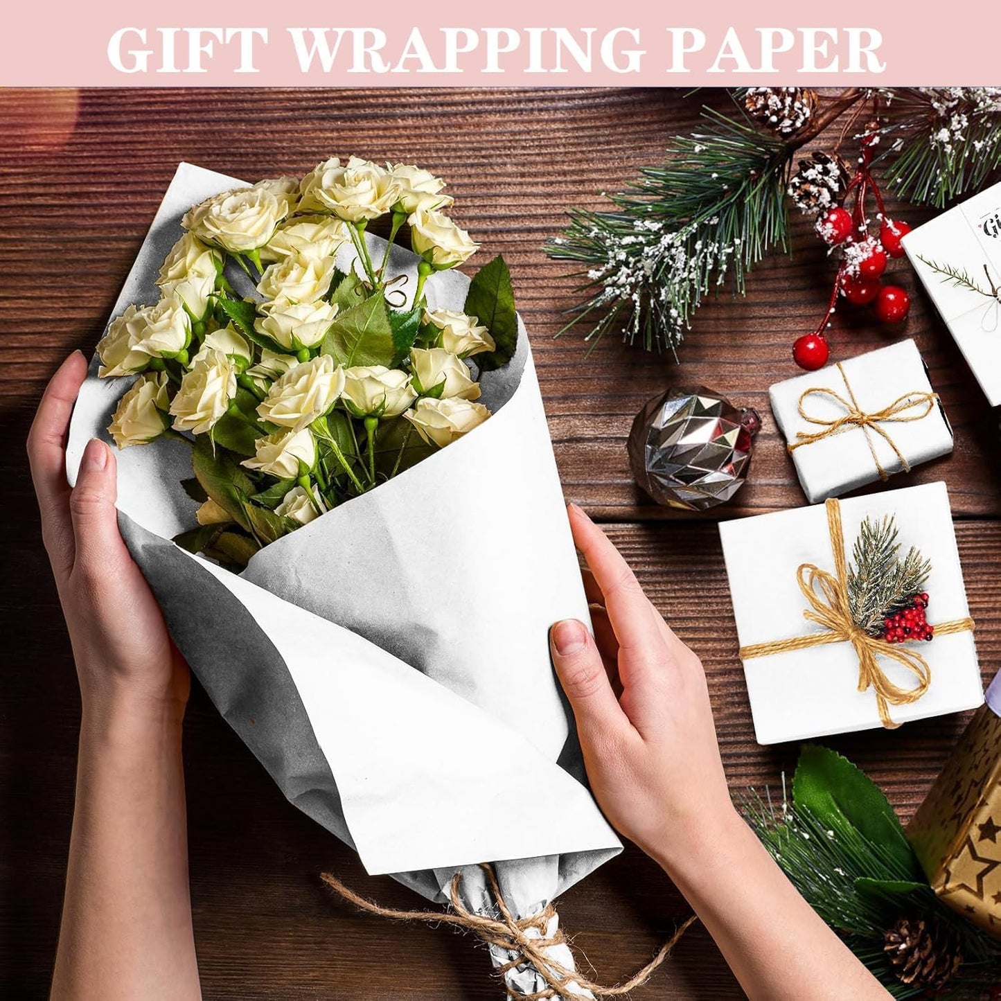 15”x 20”Kraft Paper Sheets Bulk White Paper, Large Craft Paper for Arts, Drawing, DIY Projects, White Wrapping for Gift Shipping Packaging 200 Sheets