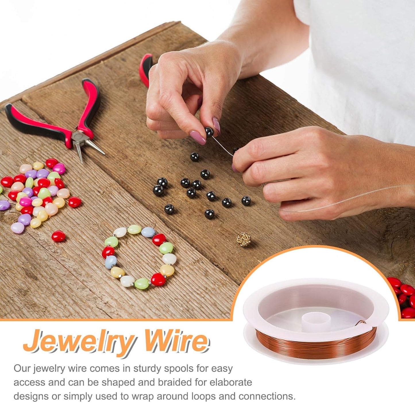 HARFINGTON 20ft Jewelry Wire, 24 Gauge (0.5mm) Brass Craft Soft Metal Tarnish Resistant Copper Beading Wire for Jewelry Making Supplies Crafting, Coffee