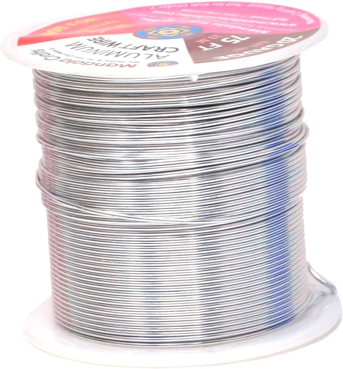 Mandala Crafts 20 Gauge Anodized Aluminum Craft Wire for Jewelry Making - 450 FT Colored Flexible Silver Copper True Blue Pink Ice Blue Green Wire - Bendable for Bonsai Armature Crafting Sculpting