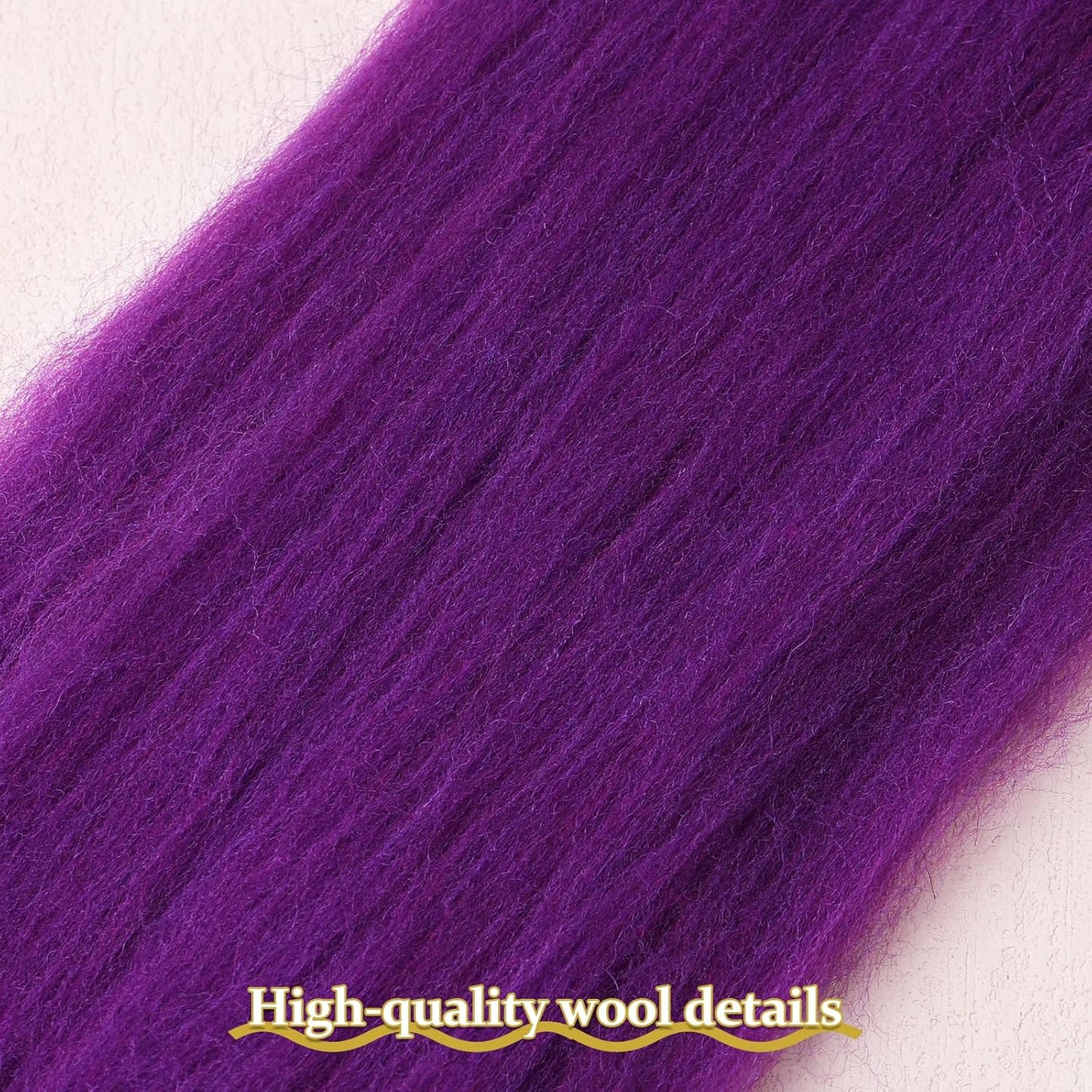 QMNNMA Wool Roving 0.88 lb (14.1 Ounces), Colored Natural Wool Roving for Spinning, Soft Chunky Yarn for Felting, Felting Pad, Felting Supply, Chunky Yarn Bulk, Carded Stuffing