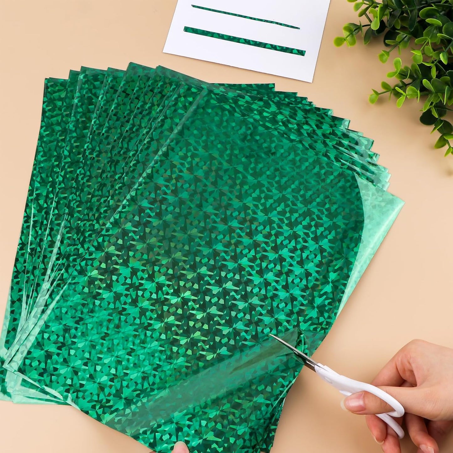 Briartw 50 Sheets Green Gemstone Toner Reactive Foil - Per Sheet 20x29cm (7.9 x 11.4 inch)- Metallic Finish for Laser Printers & Laminators - Ideal for Printing,Cardmaking,Scrapbooking,DIY Projects