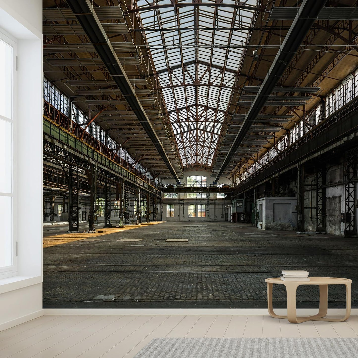 wall26 Industrial Interior of an Old Factory Building Removable Wall Mural | Self- 132x192 inchesAdhesive Large Wallpaper - 132x192 inches