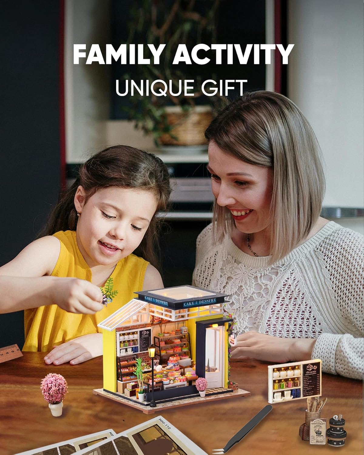 DIY Miniature House Kit, Miniature Bakery Kit, DIY Dollhouse Kit for Adults, Model Bakery, Mayberry Street Miniatures, Ideal Gifts for Birthday,Valentine Christmas(Bakery & Desserts)