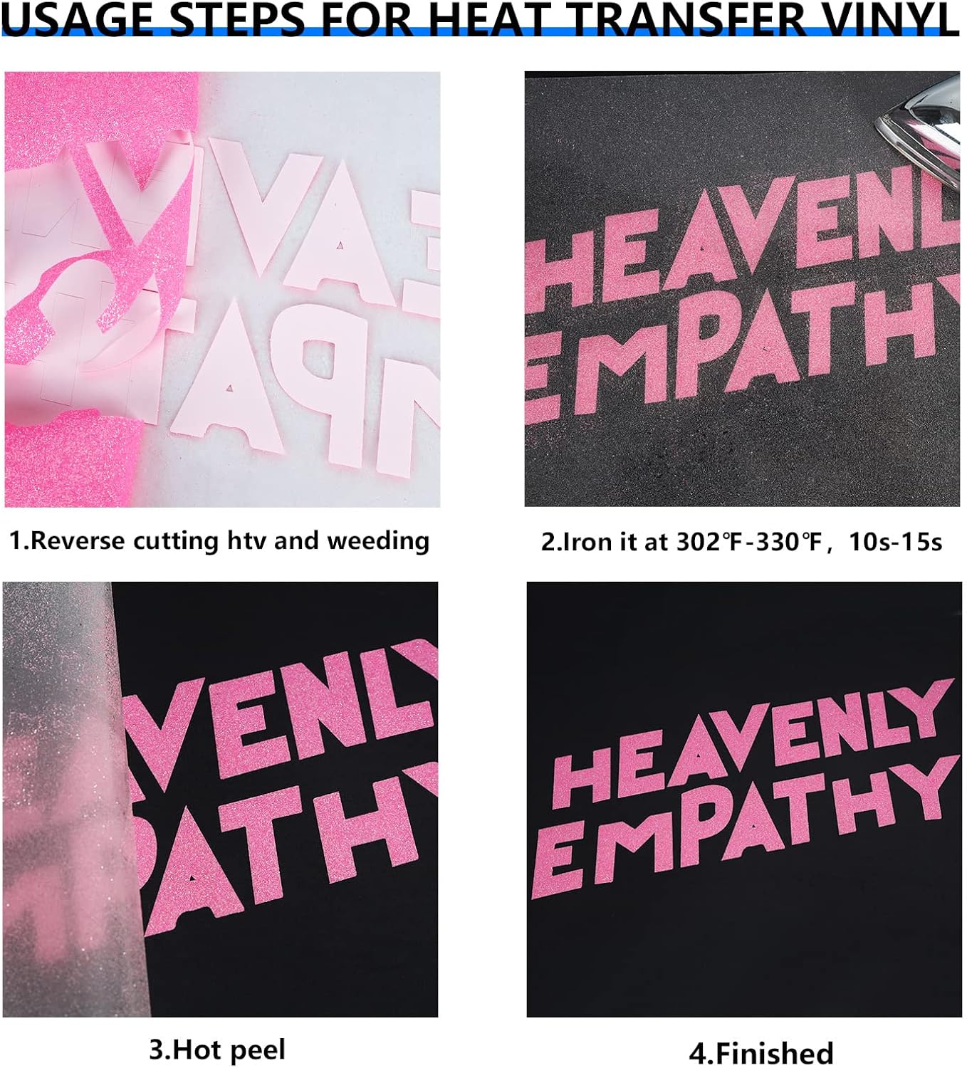 FUNKAKA Glitter Fluorescent Pink HTV Heat Transfer Vinyl Rolls, 12" x 8ft PU Iron on Vinyl for T-Shirts Glitter HTV Vinyl for All Cutter Machines Easy to Cut & Weed for DIY Design