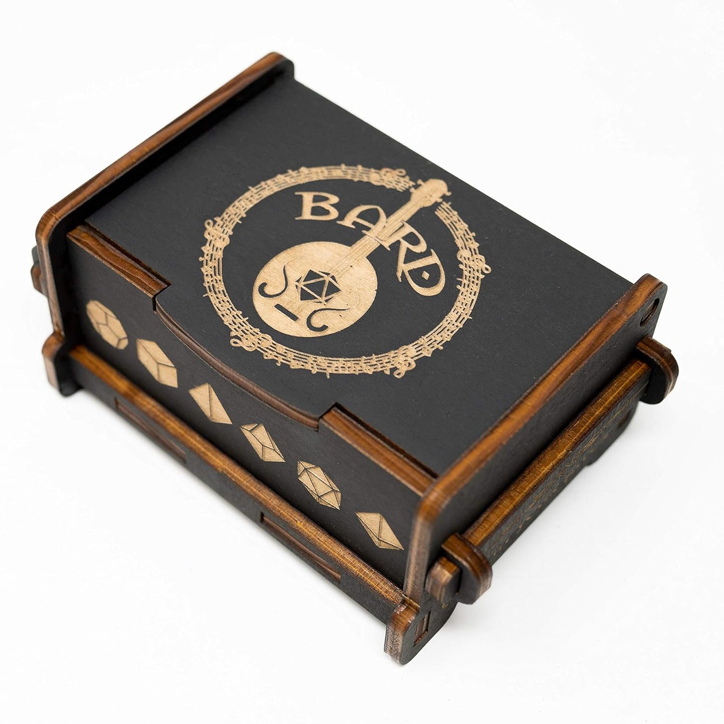 Dice Box - BLACK - 6x4x3 Also holds jewelry and great for desks and desk top items (Bard)