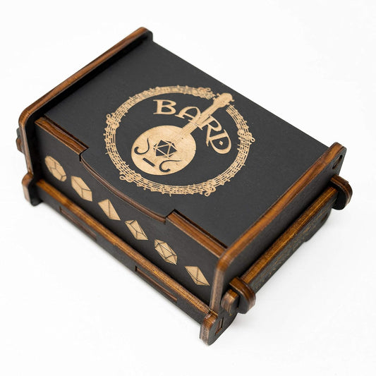 Dice Box - BLACK - 6x4x3 Also holds jewelry and great for desks and desk top items (Bard)