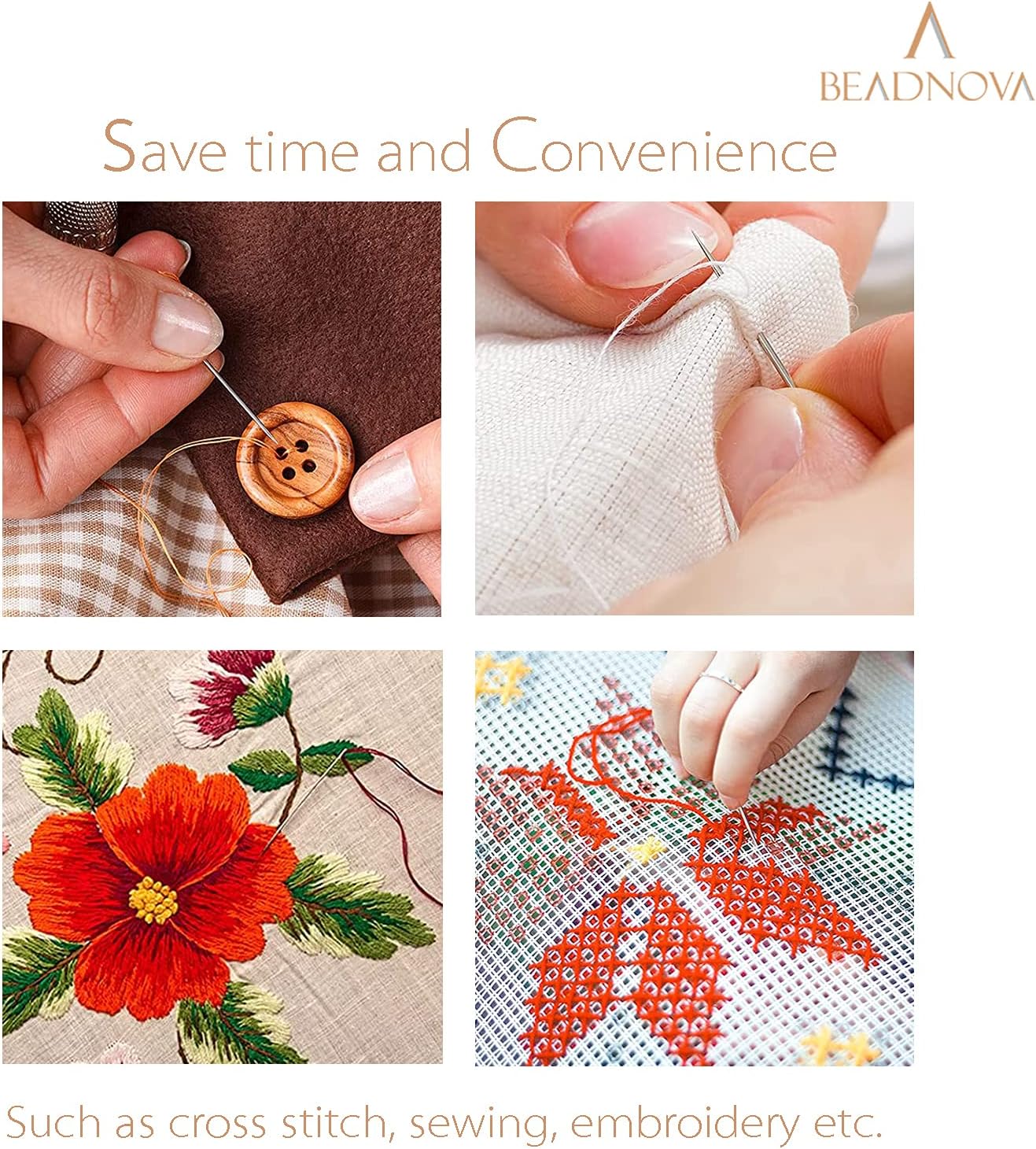 BEADNOVA Needle Threaders 100pcs Aluminum Sewing Needle Threader for Sewing Small Eye Embroidery Craft Knitting Quilting (100pcs)