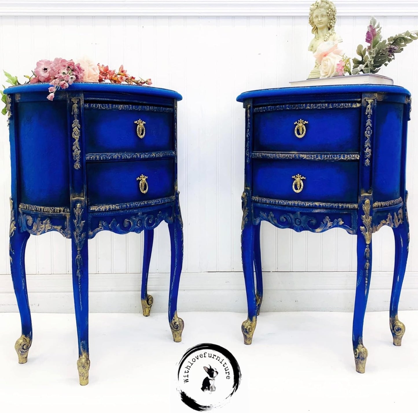 Dixie Belle Paint Company Chalk Finish Furniture Paint - Cobalt Blue (1 Gallon - 128oz) - Matte Vibrant Blue Chic Chalk Mineral DIY Furniture Paint