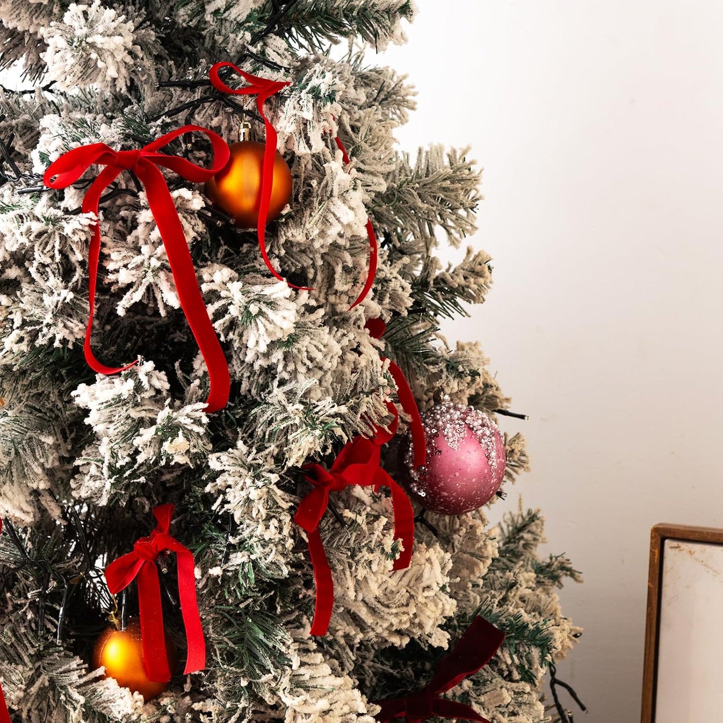 Brown Velvet Ribbon 3/8'' 2 Rolls Total 30 Yards, Use for Gift Wrapping, Christmas Tree, Wreath Decoration, DIY Crafts (Khaki, Brown)