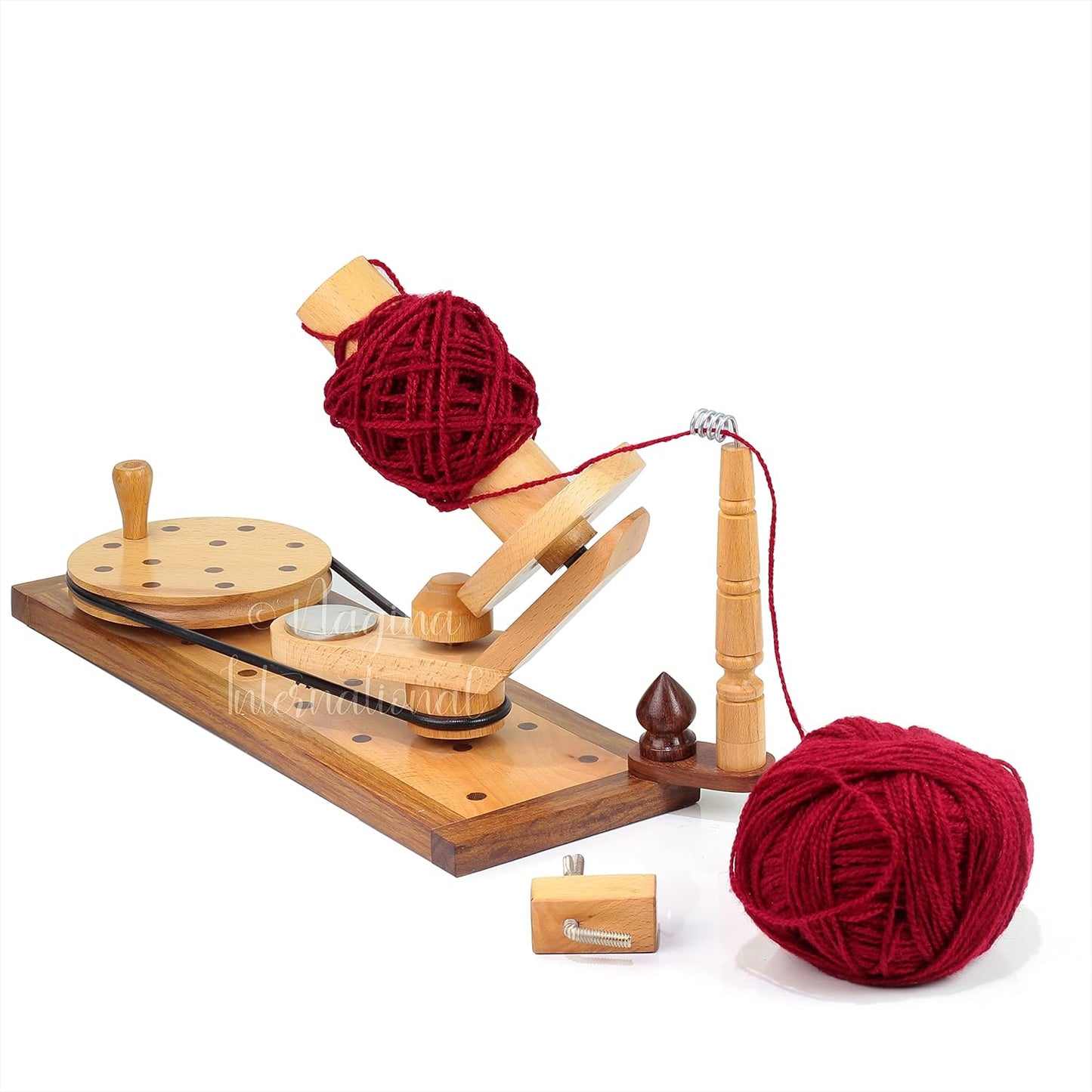 Wooden Handcrafted Heavy Duty Wooden Yarn Ball Winder - Premium Crafted Knitting Crocheting Accessories & Combo Set - Table Top Yarn Swift (Rosewood + Steem Beech Wood)