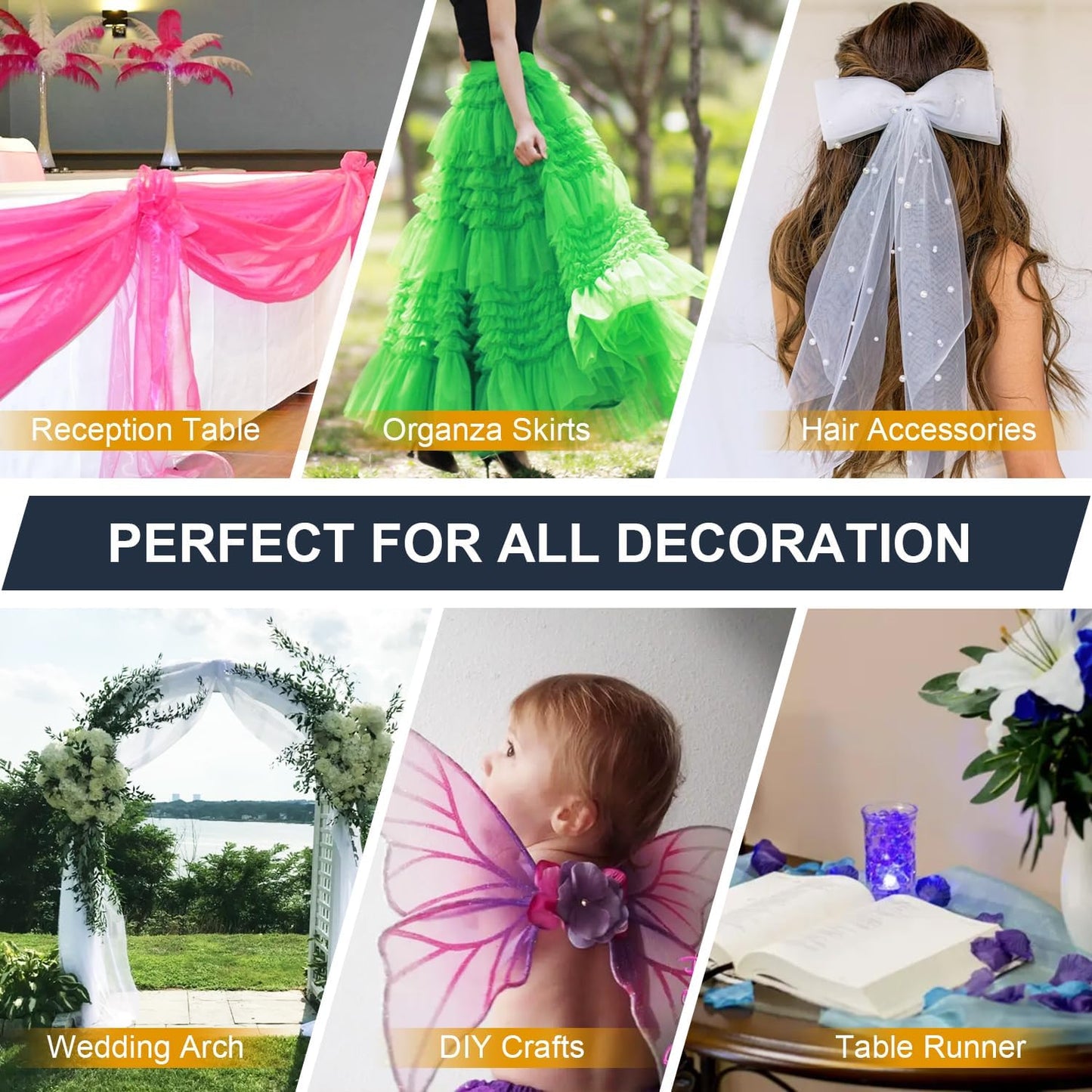 Red Organza Tulle Fabric Rolls, Crystal Organza 12" by 50 Yards (150 ft) Sheer Nylon Silky Shiny Netting Spool Bolt for DIY Craft Table Runner Wedding Baby Shower Party Decor (Red)