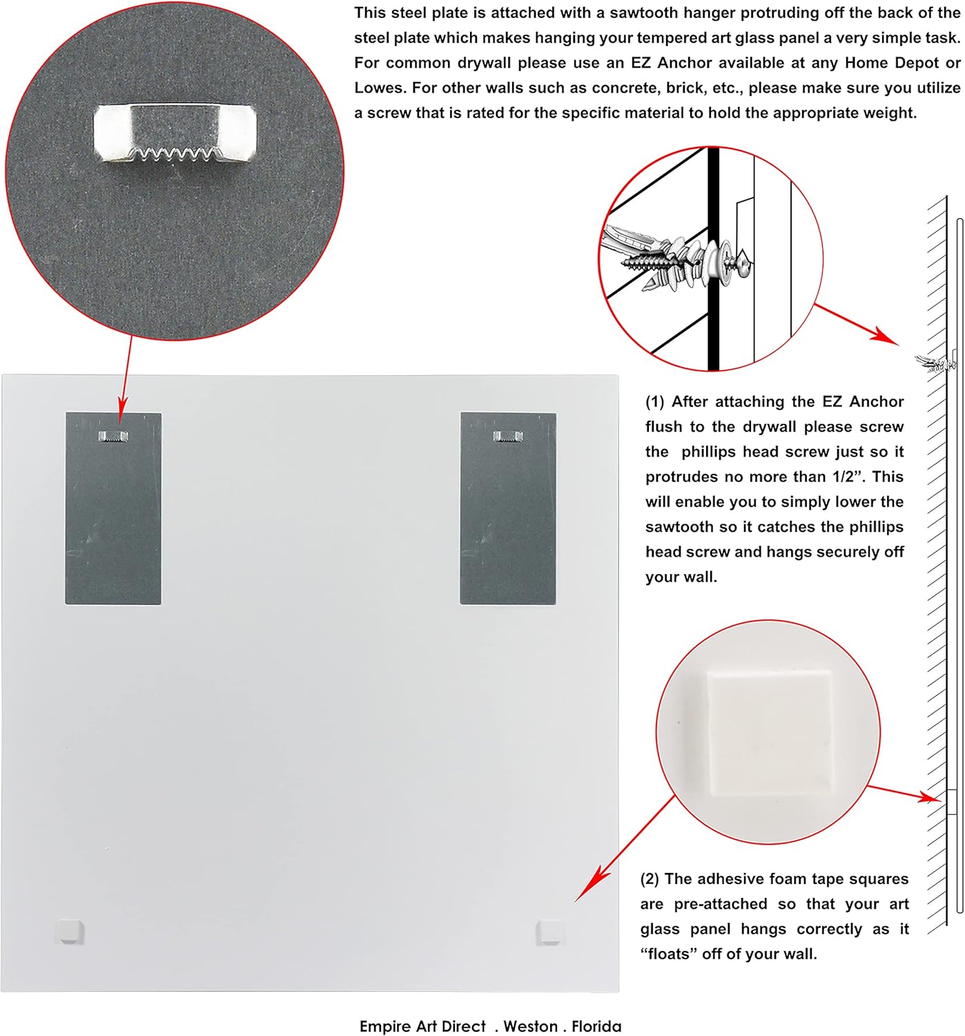 Empire Art Direct Frameless Free Floating Tempered Glass Panel Graphic Wall Art Ready to Hang, 38" x 38", Glacial Orchid