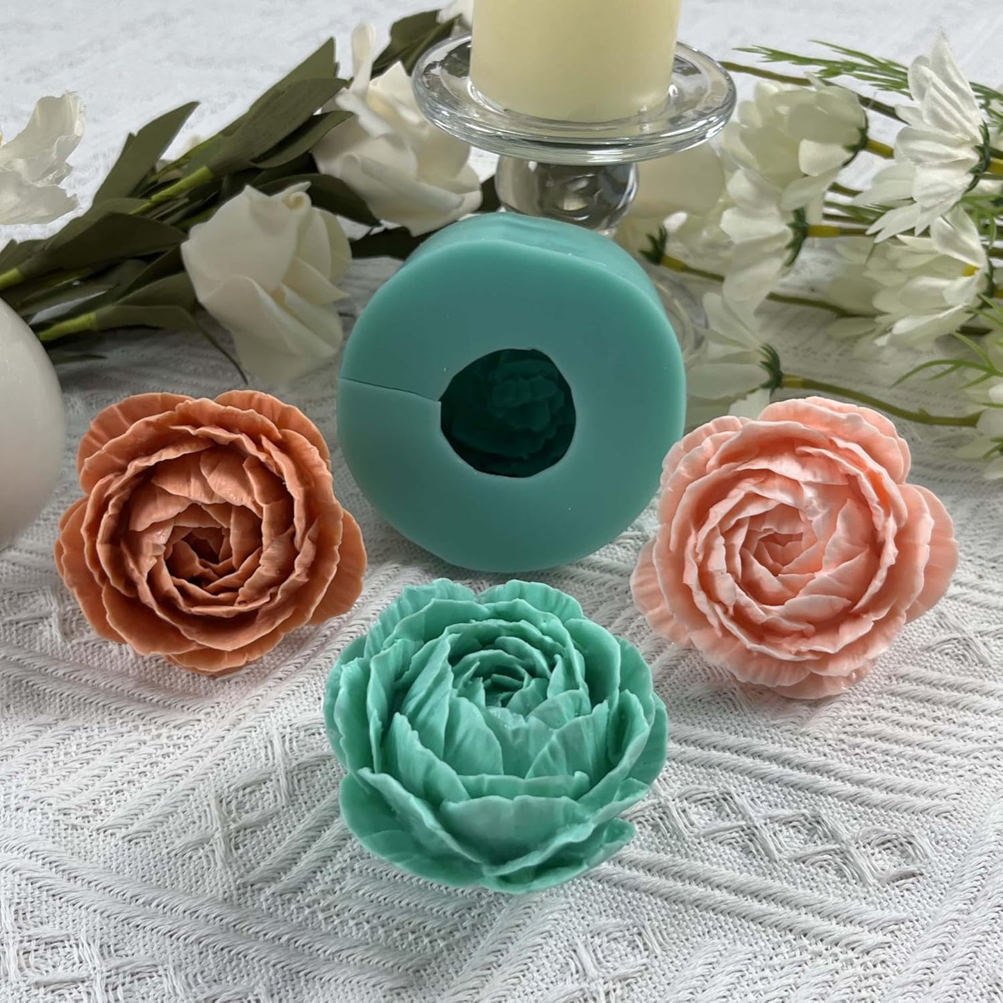 Blossom 3D Flower Crystal Epoxy Mold, Flower Resin Silicone Molds, Decorated Soap Candle Wax, Aroma Plaster Diffuser,Chocolate Mousse Cake Mold Mould