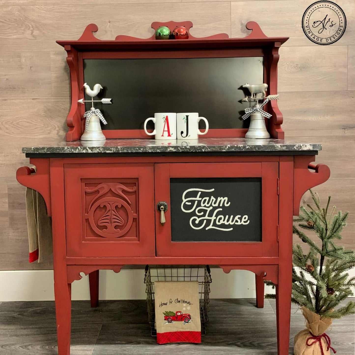 Dixie Belle Paint Company Chalk Finish Furniture Paint - Rustic Red (16oz) - Matte Brick Red Chic Chalk Mineral DIY Furniture Paint