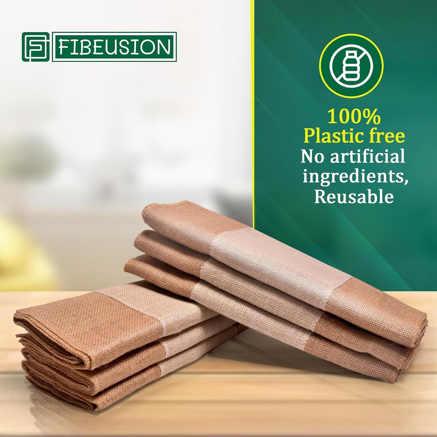 Burlap Table Runners (Pack of 1) – 14”x 72” - No-Fray Finished Edge Burlap Runner – No Odor Farmhouse Style White Stripe on Natural Table Runner - Perfect for Christmas, Wedding, Thanksgiving