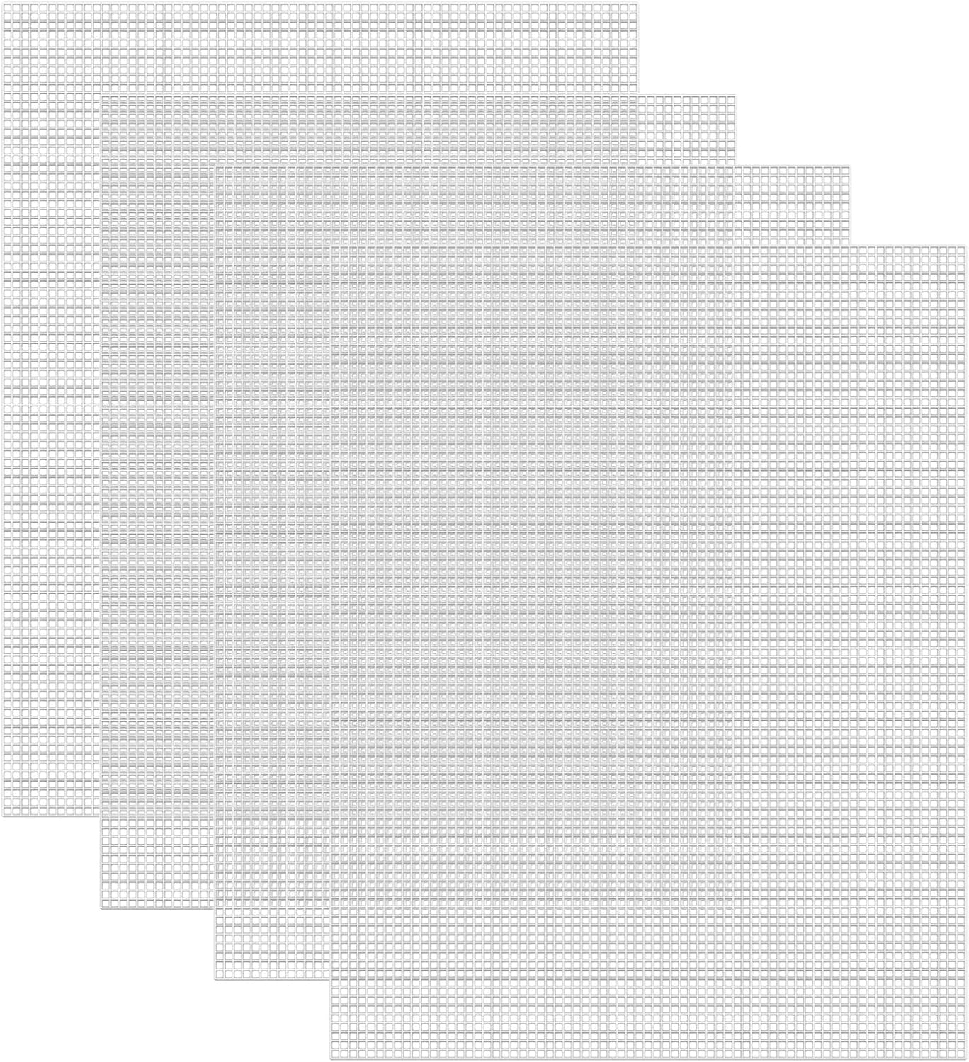 Caydo 7 Count Plastic Mesh Canvas Sheets Eye Mesh for Embroidery, Acrylic Yarn Crafting, Knit Crochet Projects and Make Dividers 10.5 x 13.5 Inch 4 Pieces