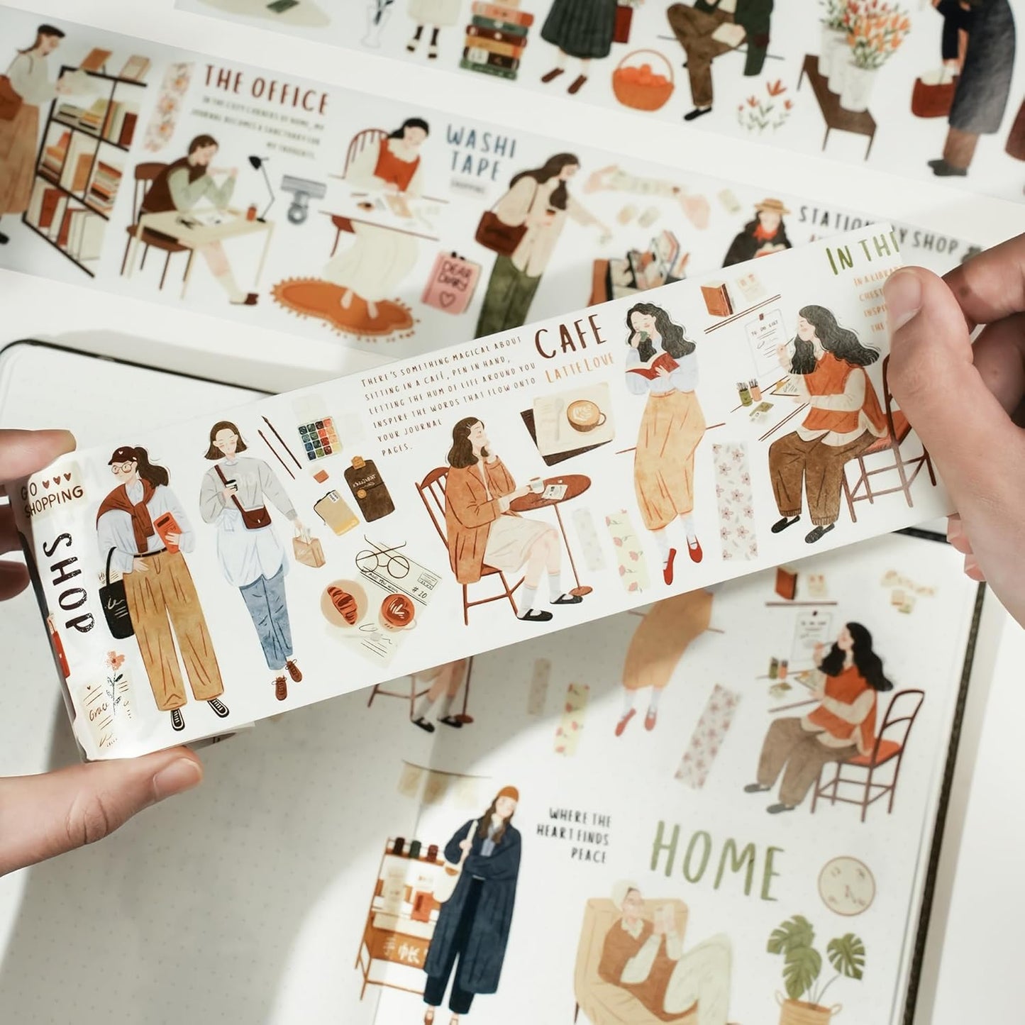 WT Pre-Cut Planner's Day 1 Washi Tape, Single Roll, Original Designs, Decorative Masking Tape for Journals, Planners, Scrapbooking, DIY Paper Projects