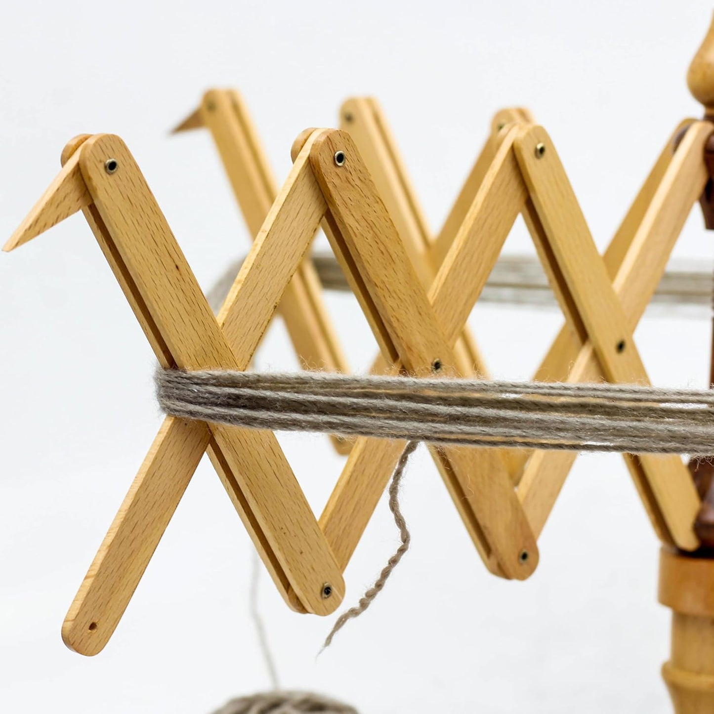 Wooden Handcrafted Heavy Duty Wooden Yarn Ball Winder - Premium Crafted Knitting Crocheting Accessories & Combo Set - Table Top Yarn Swift (Steam Beech Wood)