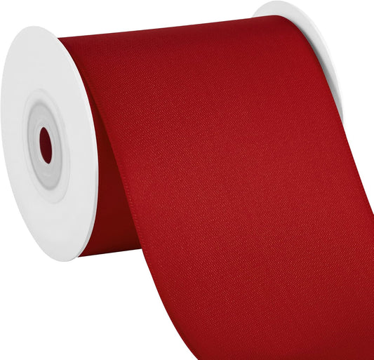 LIUYAXI Red Double Face Satin Ribbon,3" X Continuous 10 Yards,Ribbons Perfect for Chair Sash Wedding Bouquet Sewing Party Decoration Bows Making