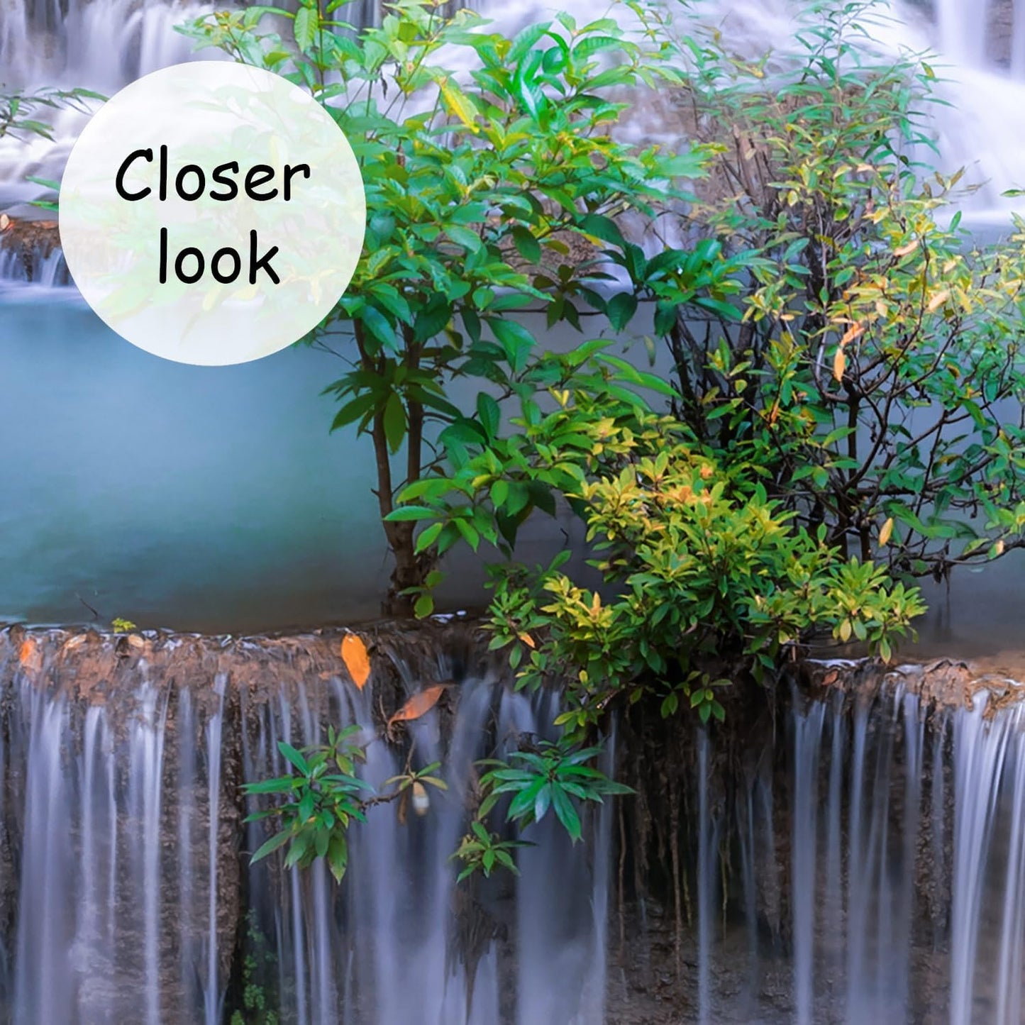 AFZEVEB-Green Waterfall Nature Landscape Wallpaper Wall murals for Kids Room 136"x96"(Not Peel and Stick)