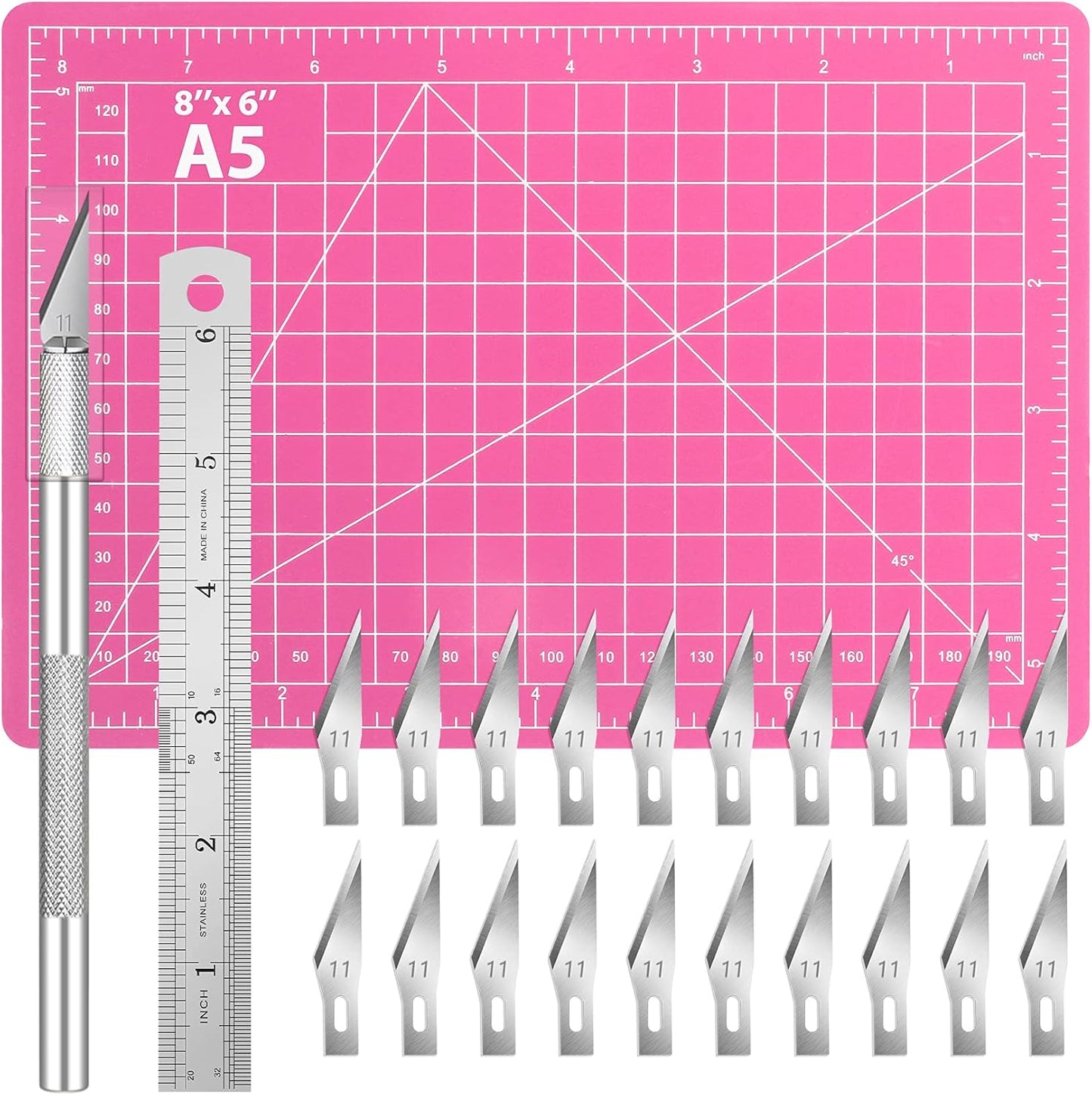 DIYSELF 23 Pack Exacto Knife Craft Knife Precision Carving Hobby Knife Kit, 20 Spare Art Knife Blades for Art, Scrapbooking, Stencil