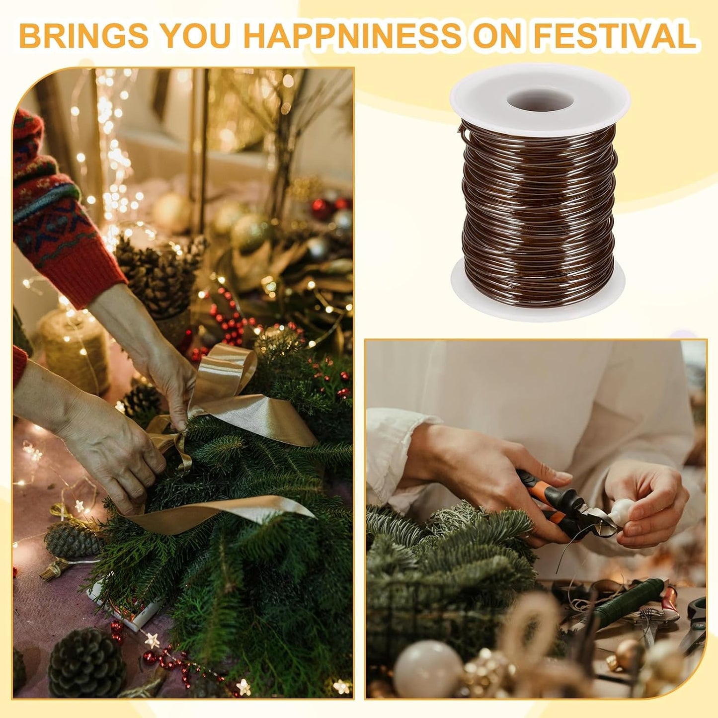 uxcell 16 Gauge / 1.5mm Anodized Aluminum Wire for Jewelry Craft Making, 102 Feet Bendable Flexible Wire for DIY Home Decor Gardening Sculpture, Bronze